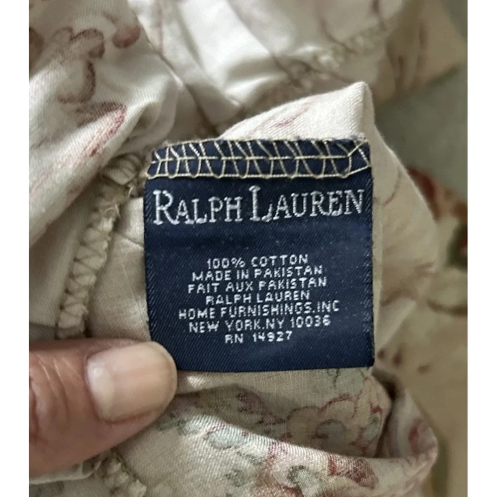 RARE Ralph Lauren Guinevere Floral Medieval Ruffled King Vintage Pillowcase